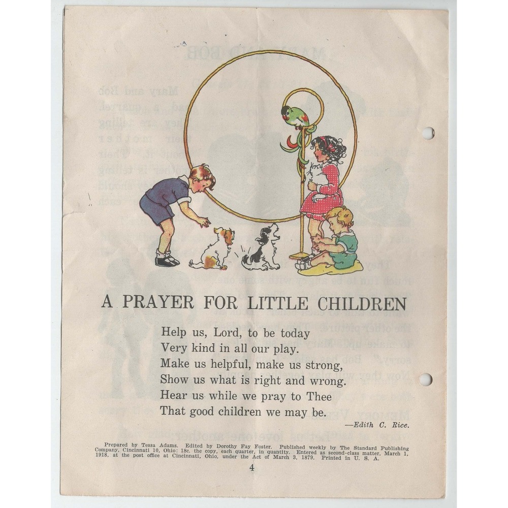Primary Child July 9 1950 Vol 33 No 4 Jacob & Esau Sunday School Story Ephemera - Picture 2 of 3
